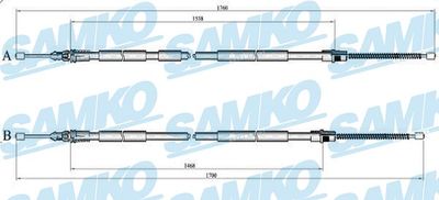 Тросик, cтояночный тормоз SAMKO C1424B