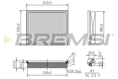 Gaisa filtrs BREMSI FA2545