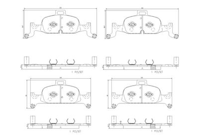 Bremžu uzliku kompl., Disku bremzes BREMBO P 85 164NX