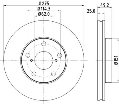 HELLA PAGID 8DD355118691 Bremžu diski