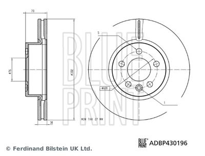 Тормозной диск BLUE PRINT ADBP430196