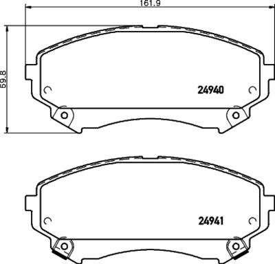 Bremžu uzliku kompl., Disku bremzes HELLA PAGID 8DB 355 015-141