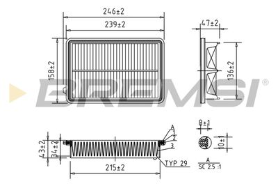 Воздушный фильтр BREMSI FA1053