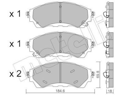 Bremžu uzliku kompl., Disku bremzes METELLI 22-1343-1