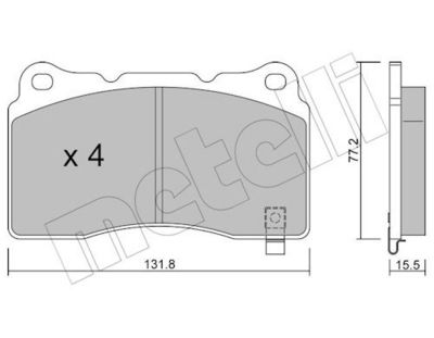 Комплект тормозных колодок, дисковый тормоз METELLI 22-0288-8