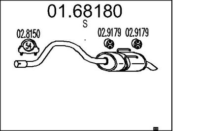 Глушитель выхлопных газов конечный MTS 01.68180