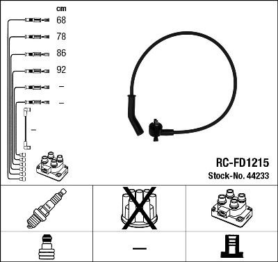 Augstsprieguma vadu komplekts NGK 44233