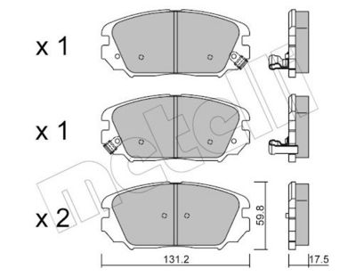 Комплект тормозных колодок, дисковый тормоз METELLI 22-0885-0