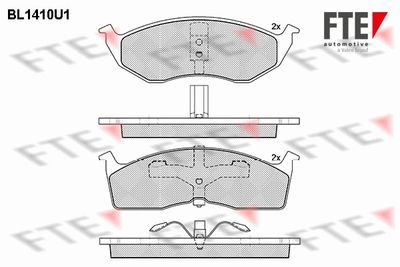 Bremžu uzliku kompl., Disku bremzes FTE BL1410U1