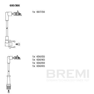 Комплект проводов зажигания BREMI 600/366