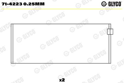 Шатунный подшипник GLYCO 71-4223 0.25mm