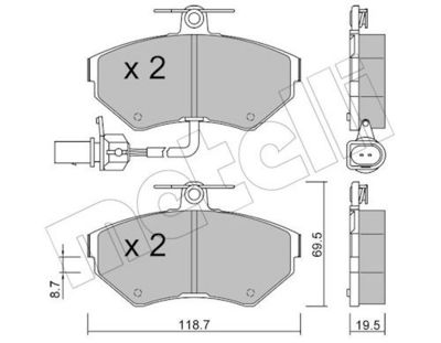 Комплект тормозных колодок, дисковый тормоз METELLI 22-0215-2