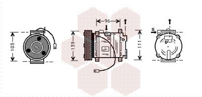 Компрессор, кондиционер VAN WEZEL 2700K007