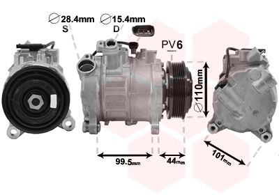 Компрессор, кондиционер VAN WEZEL 0600K492