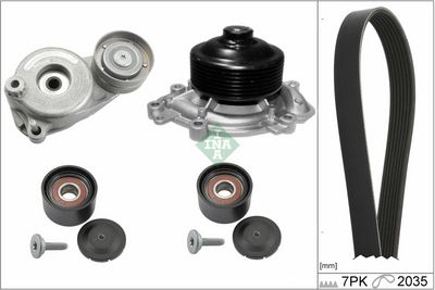 Ūdenssūknis + ķīļrievu siksnas komplekts Schaeffler INA 529 0597 30