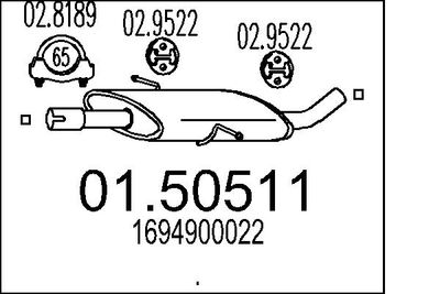 Vidējais izpl. gāzu trokšņa slāpētājs MTS 01.50511