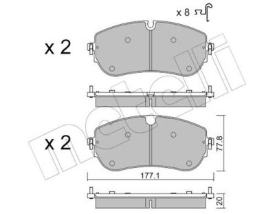 Комплект тормозных колодок, дисковый тормоз METELLI 22-1342-0