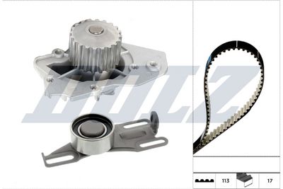 Водяной насос + комплект зубчатого ремня DOLZ KD305