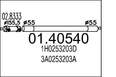 Труба выхлопного газа MTS 01.40540