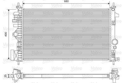 Радиатор, охлаждение двигателя VALEO 735482