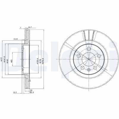 Тормозной диск DELPHI BG3036C