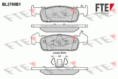 Bremžu uzliku kompl., Disku bremzes FTE 9010968
