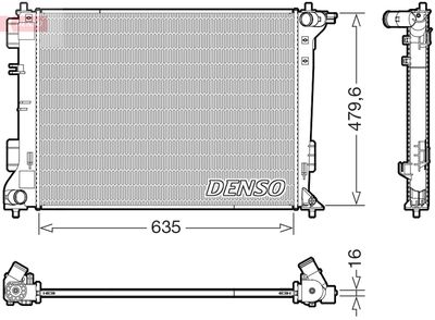 Радиатор, охлаждение двигателя DENSO DRM41028