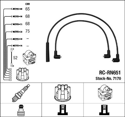 Комплект проводов зажигания NGK 7170