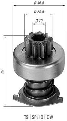 Ведущая шестерня, стартер MAGNETI MARELLI 940113020208