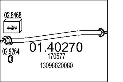 Труба выхлопного газа MTS 01.40270