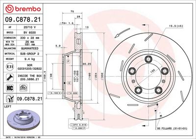 Тормозной диск BREMBO 09.C878.21