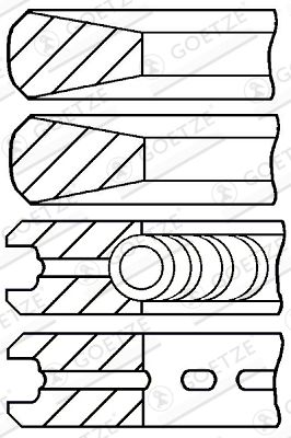 Комплект поршневых колец GOETZE ENGINE 08-525600-00