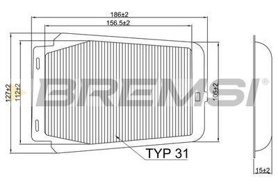 Filtrs, Salona telpas gaiss BREMSI FC2595