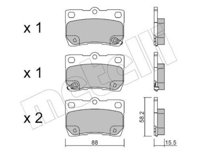 Комплект тормозных колодок, дисковый тормоз METELLI 22-0761-0
