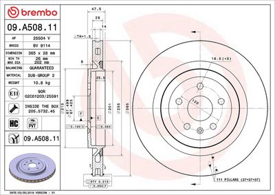 Bremžu diski BREMBO 09.A508.11