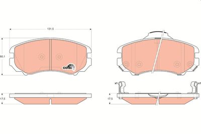 Комплект тормозных колодок, дисковый тормоз TRW GDB3352