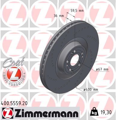 Bremžu diski ZIMMERMANN 400.5559.20