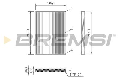 Фильтр, воздух во внутренном пространстве BREMSI FC0076C