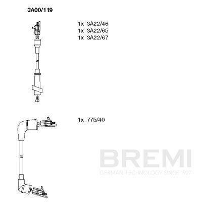 Augstsprieguma vadu komplekts BREMI 3A00/119