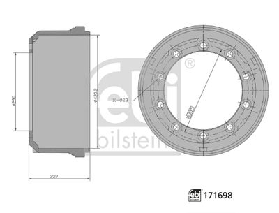 Bremžu trumulis FEBI BILSTEIN 171698