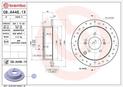 Bremžu diski BREMBO 08.A446.1X