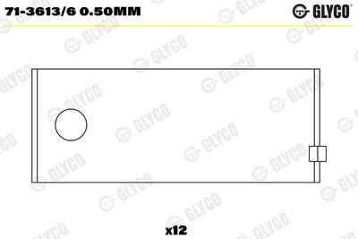 Шатунный подшипник GLYCO 71-3613/6 0.50mm