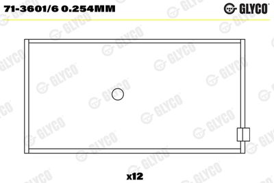 Шатунный подшипник GLYCO 71-3601/6 0.254mm