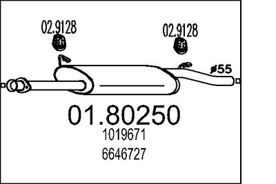 Средний глушитель выхлопных газов MTS 01.80250