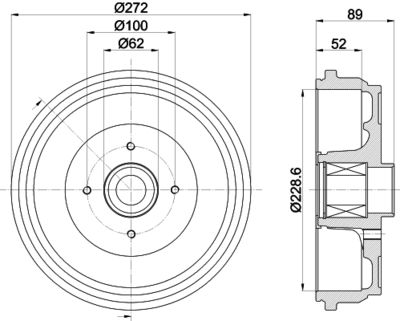 Bremžu trumulis HELLA PAGID 8DT 355 303-111