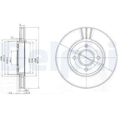 Тормозной диск DELPHI BG2757