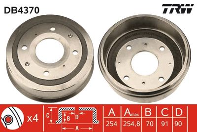 Bremžu trumulis TRW DB4370