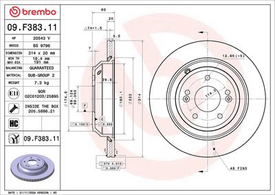 Тормозной диск BREMBO 09.F383.11