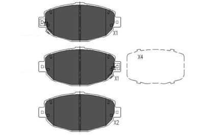 Bremžu uzliku kompl., Disku bremzes KAVO PARTS KBP-9072