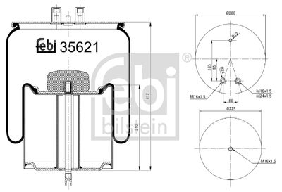 Pneimoatsperes spilvens, Pneimopiekare FEBI BILSTEIN 35621